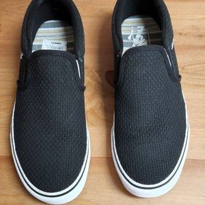 Vans Asher slip ons black texture with suede heel from Nordstroms size 11.5